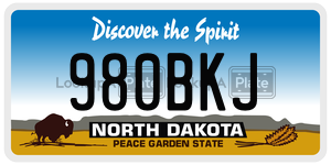 980BKJ  license plate in ND