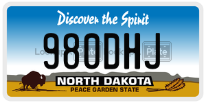 980DHJ  license plate in ND