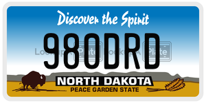 980DRD  license plate in ND