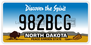 982BCG  license plate in ND