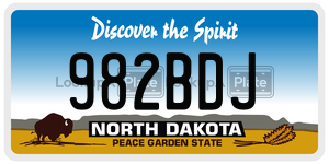 982BDJ  license plate in ND
