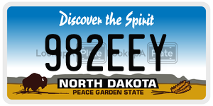982EEY  license plate in ND