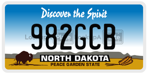 982GCB  license plate in ND