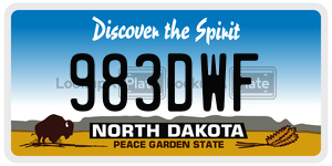 983DWF  license plate in ND