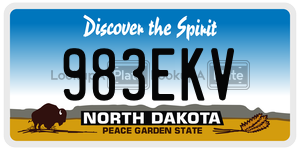 983EKV  license plate in ND
