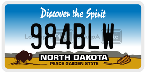 984BLW  license plate in ND