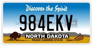 984EKV  license plate in ND