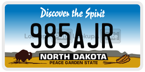 985AJR  license plate in ND