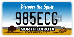 985ECG  license plate in ND