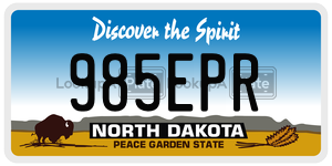 985EPR  license plate in ND