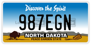 987EGN  license plate in ND