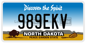 989EKV  license plate in ND