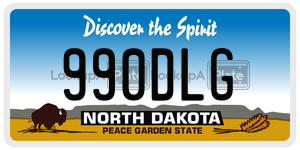 990DLG  license plate in ND
