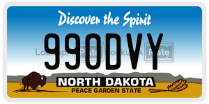 990DVY  license plate in ND