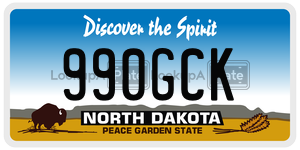 990GCK  license plate in ND