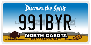 991BYR  license plate in ND