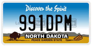991DPM  license plate in ND