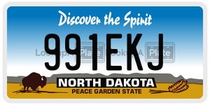 991EKJ  license plate in ND