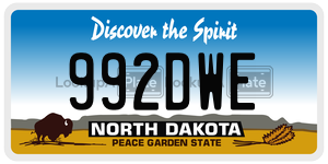 992DWE  license plate in ND