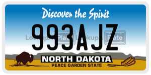 993AJZ  license plate in ND