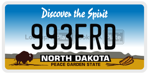 993ERD  license plate in ND
