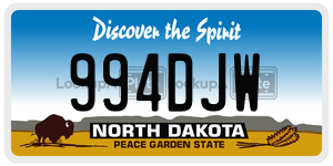 994DJW  license plate in ND