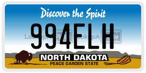 994ELH  license plate in ND