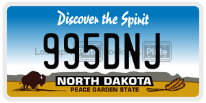 995DNJ  license plate in ND