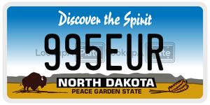 995EUR  license plate in ND