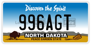 996AGT  license plate in ND