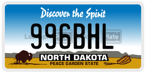 996BHL  license plate in ND