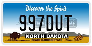 997DUT license plate in North Dakota