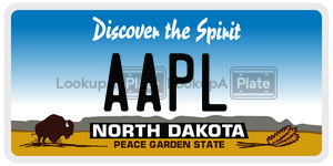 AAPL  license plate in ND
