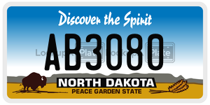 AB3080  license plate in ND