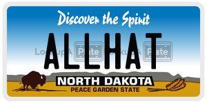 ALLHAT  license plate in ND