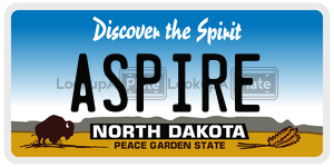 ASPIRE  license plate in ND