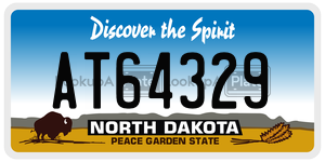 AT64329  license plate in ND