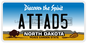 ATTAD5  license plate in ND