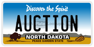 AUCTION  license plate in ND