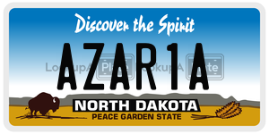 AZAR1A  license plate in ND