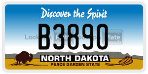 B3890  license plate in ND