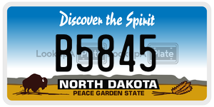 B5845  license plate in ND