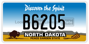 B6205  license plate in ND