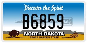 B6859  license plate in ND