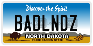 BADLNDZ  license plate in ND