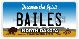 BAILES  license plate in ND