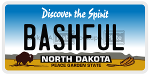 BASHFUL  license plate in ND