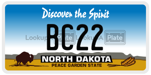 BC22  license plate in ND