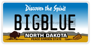 BIGBLUE  license plate in ND