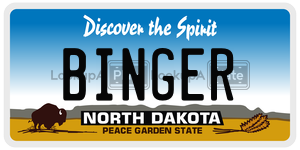 BINGER  license plate in ND